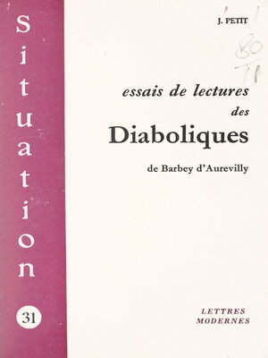 cover image of Essais de lectures des Diaboliques, de Barbey d'Aurevilly